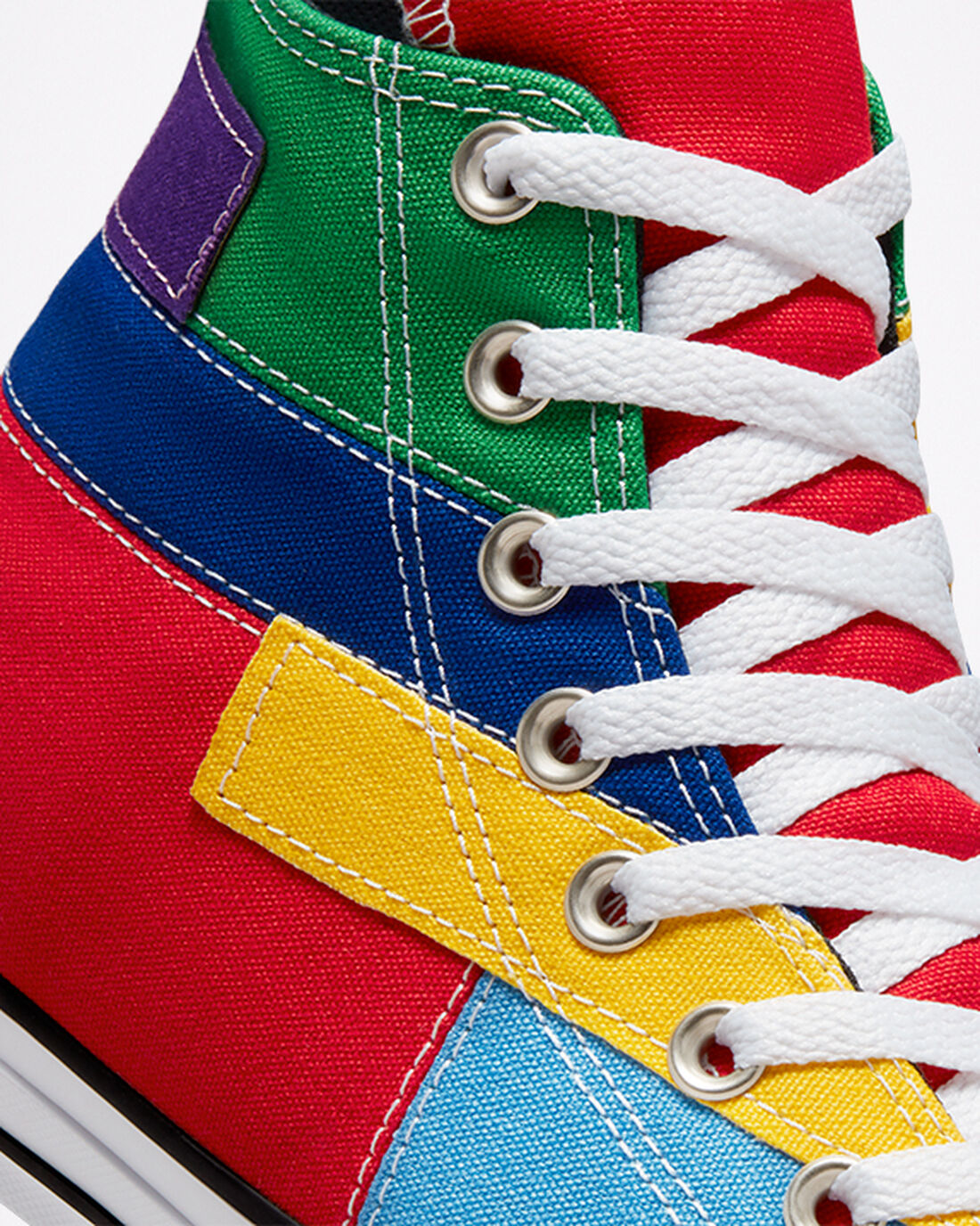 Converse Chuck Taylor All Star Patchwork Höga Sneakers Dam Röda/Blå | Sverige-24189