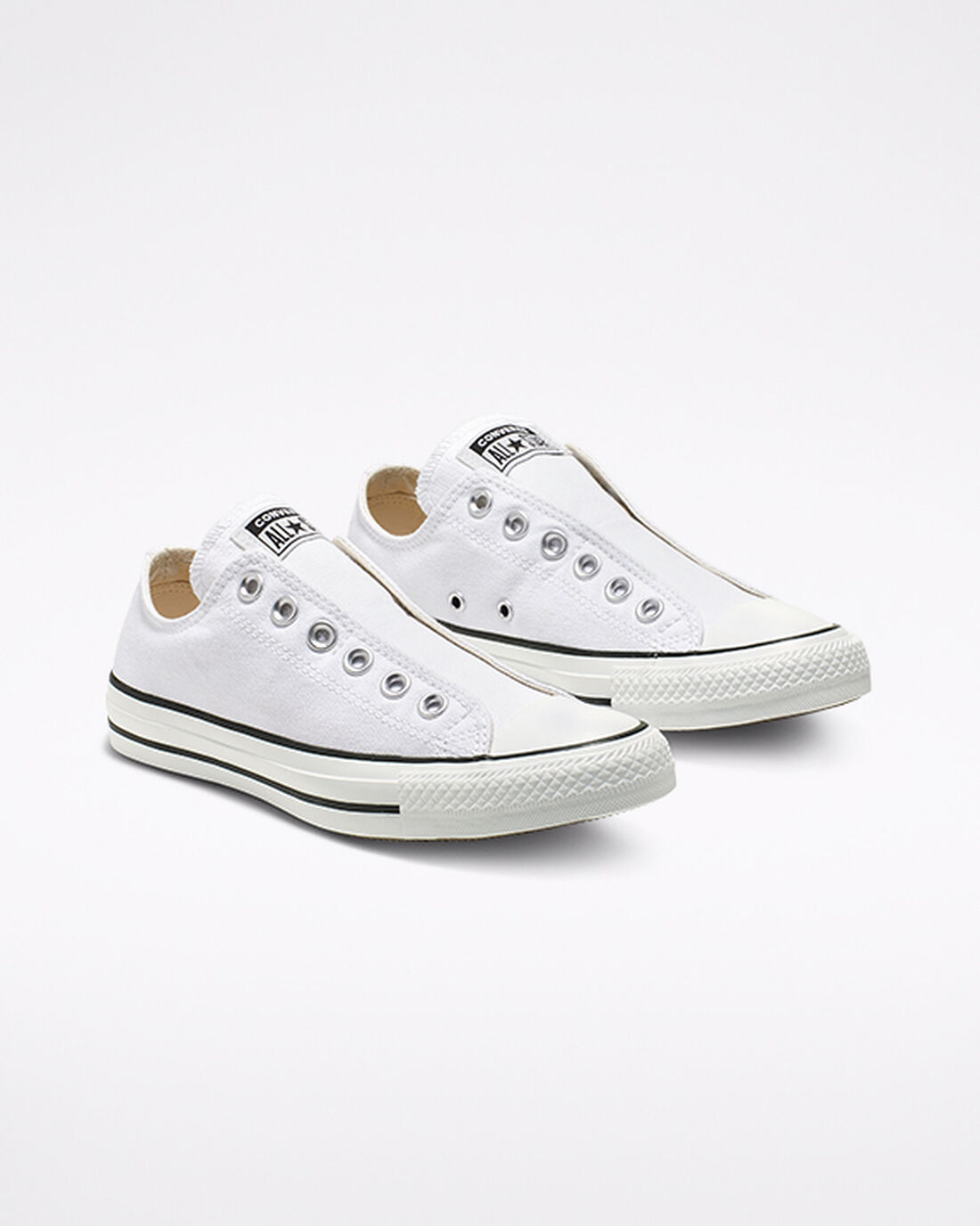 Converse Chuck Taylor All Star Slip On Skor Dam Vita/Svarta/Vita | Sverige-96078