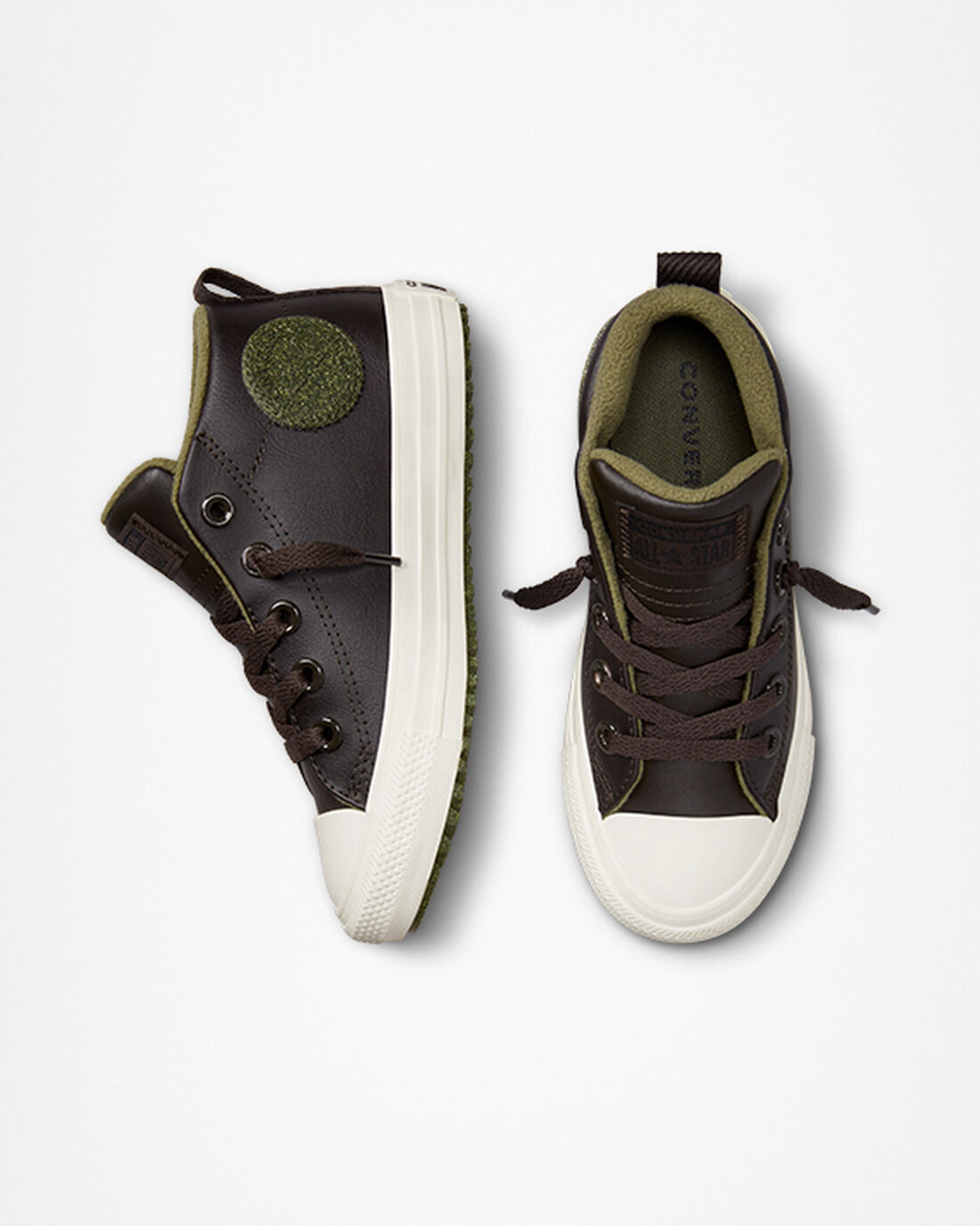 Converse Chuck Taylor All Star Street Boot Leather Höga Sneakers Pojke Bruna | Sverige-69875