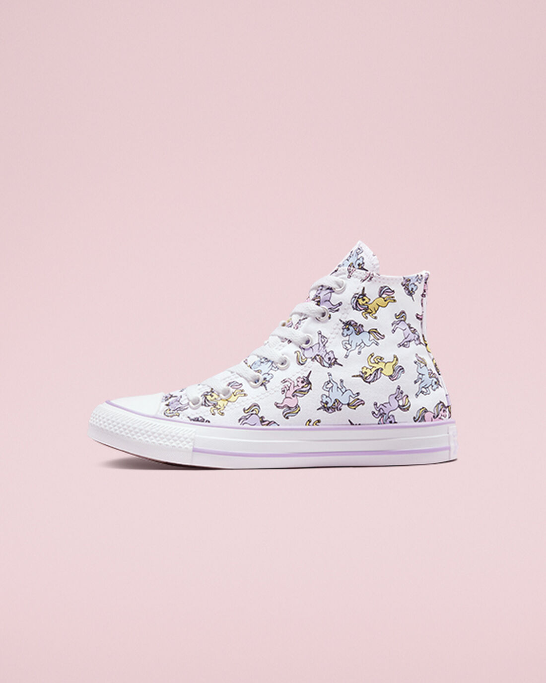 Converse Chuck Taylor All Star Unicorns Höga Sneakers Tjej Vita/Grå Lila | Sverige-16847