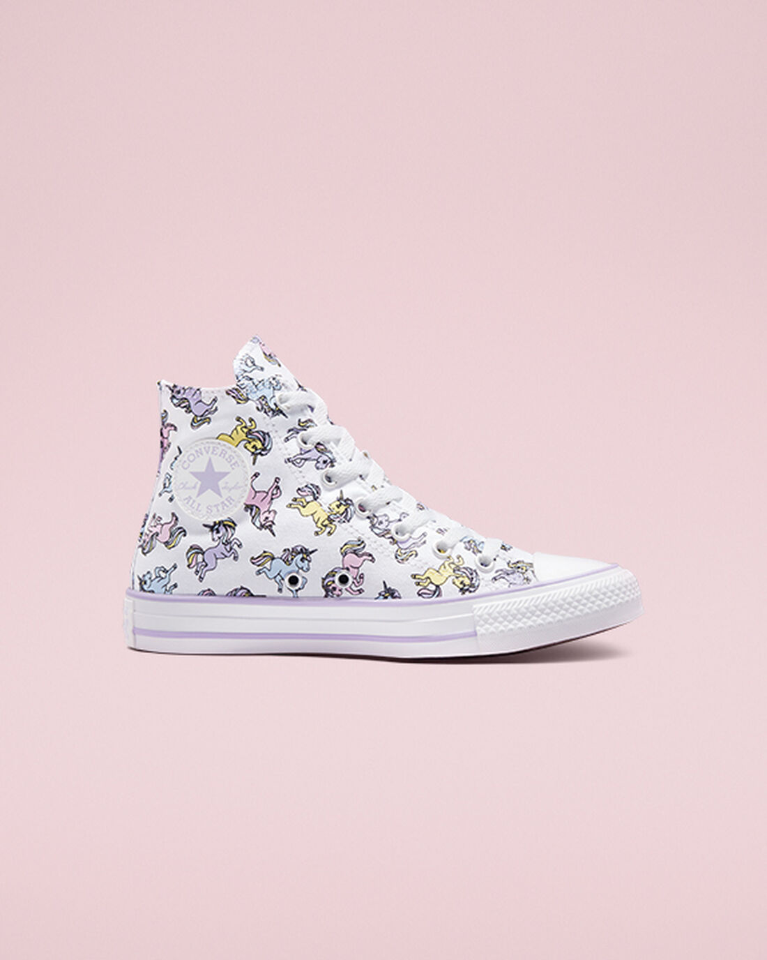 Converse Chuck Taylor All Star Unicorns Höga Sneakers Tjej Vita/Grå Lila | Sverige-16847