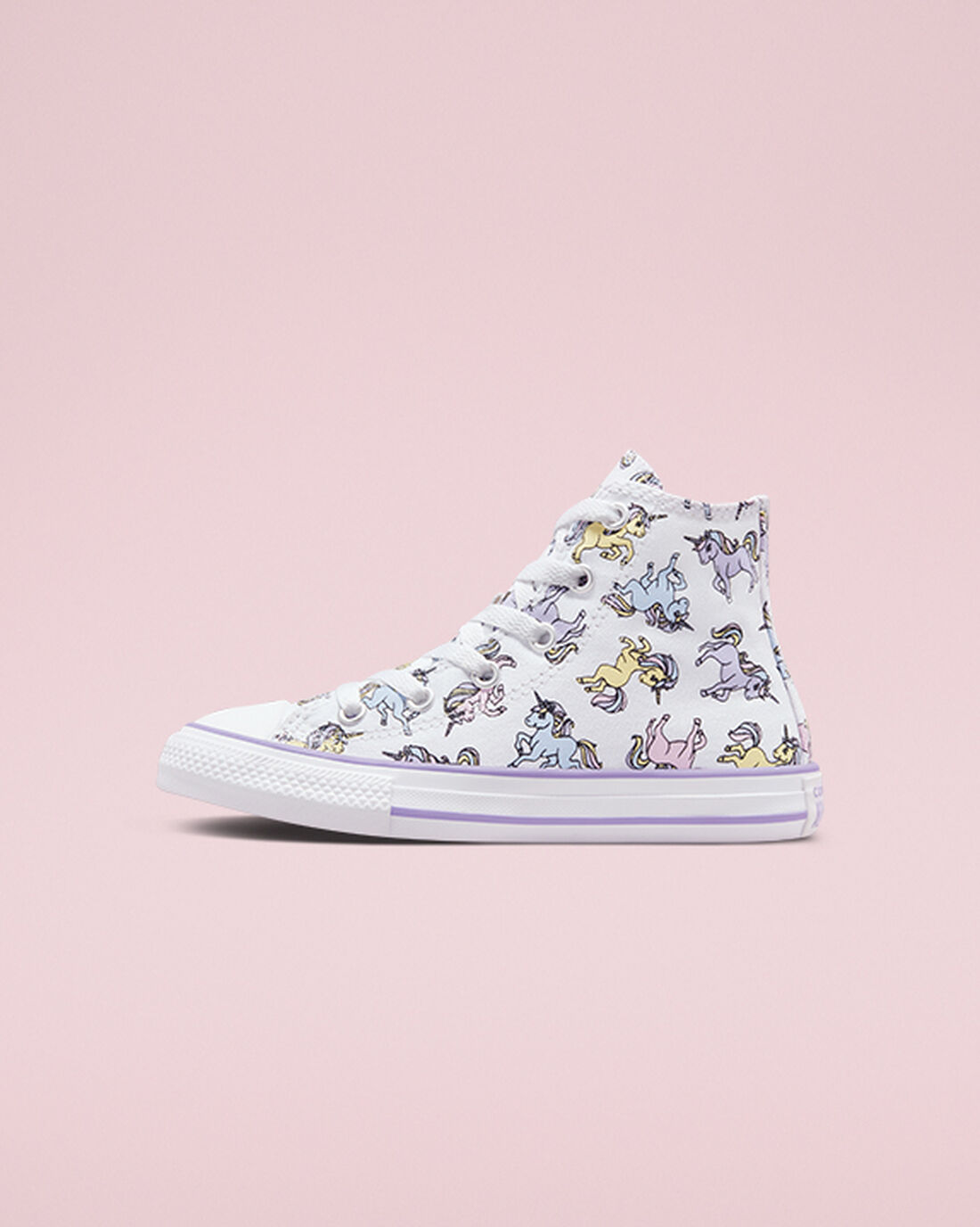 Converse Chuck Taylor All Star Unicorns Höga Sneakers Tjej Vita/Grå Lila | Sverige-90214