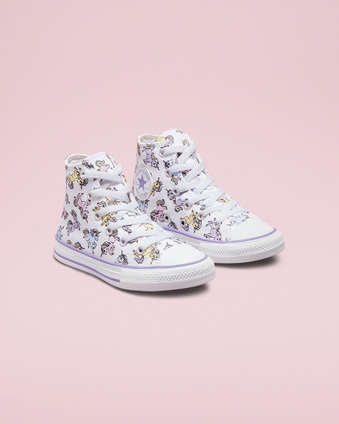 Converse Chuck Taylor All Star Unicorns Höga Sneakers Tjej Vita/Grå Lila | Sverige-90214