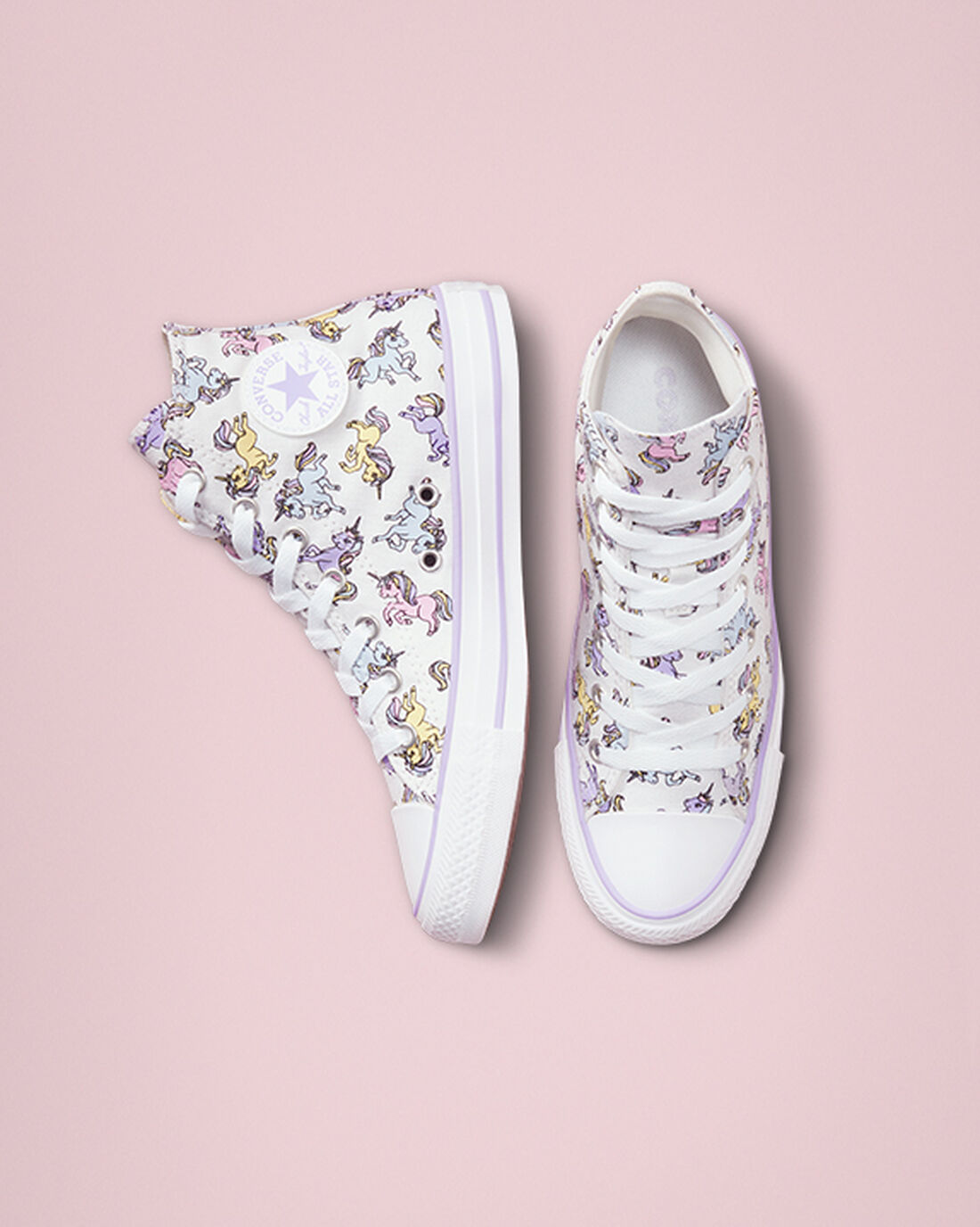 Converse Chuck Taylor All Star Unicorns Höga Sneakers Pojke Vita/Grå Lila | Sverige-92145