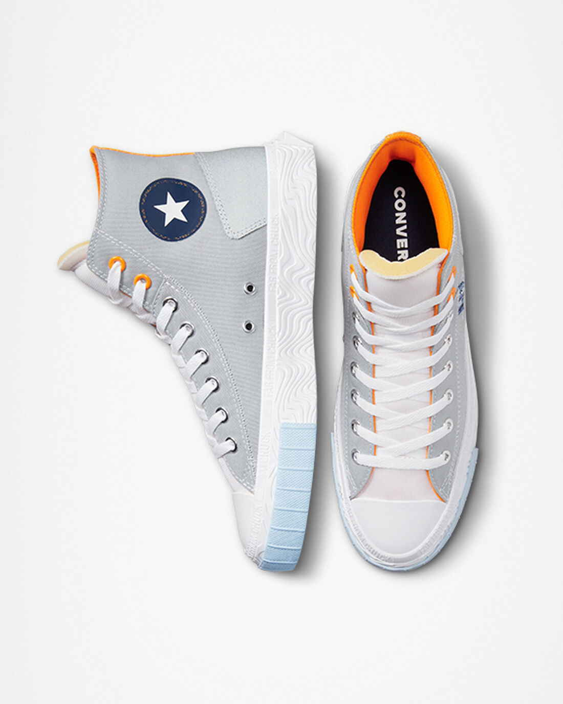 Converse Chuck Taylor Alt Star Reflective Shine Höga Sneakers Herr Grå/Vita/Orange | Sverige-50867