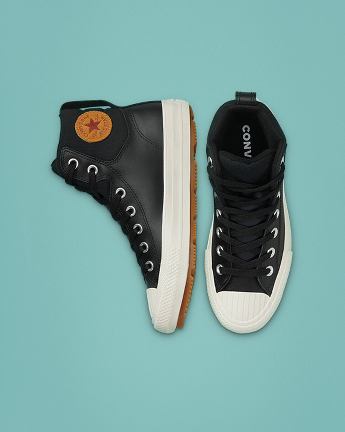 Converse Color Leather Chuck Taylor All Star Berkshire Boot Höga Sneakers Tjej Svarta | Sverige-61874