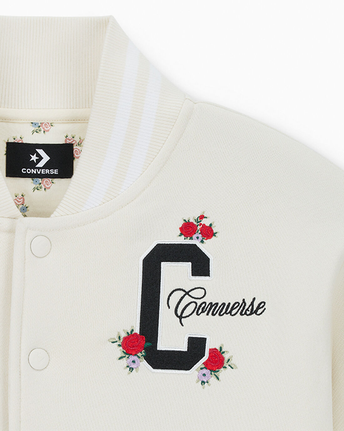 Converse Embroidered Rose Bomber Jacka Dam Beige | Sverige-14723