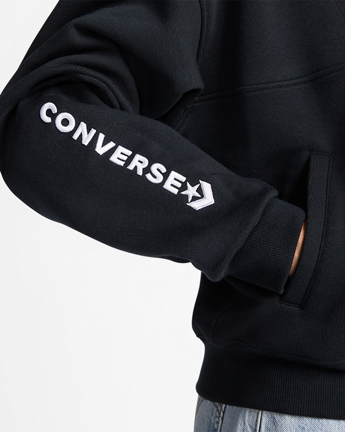 Converse Fleece Half-Zip Pullover Tröjor Dam Svarta | Sverige-76350