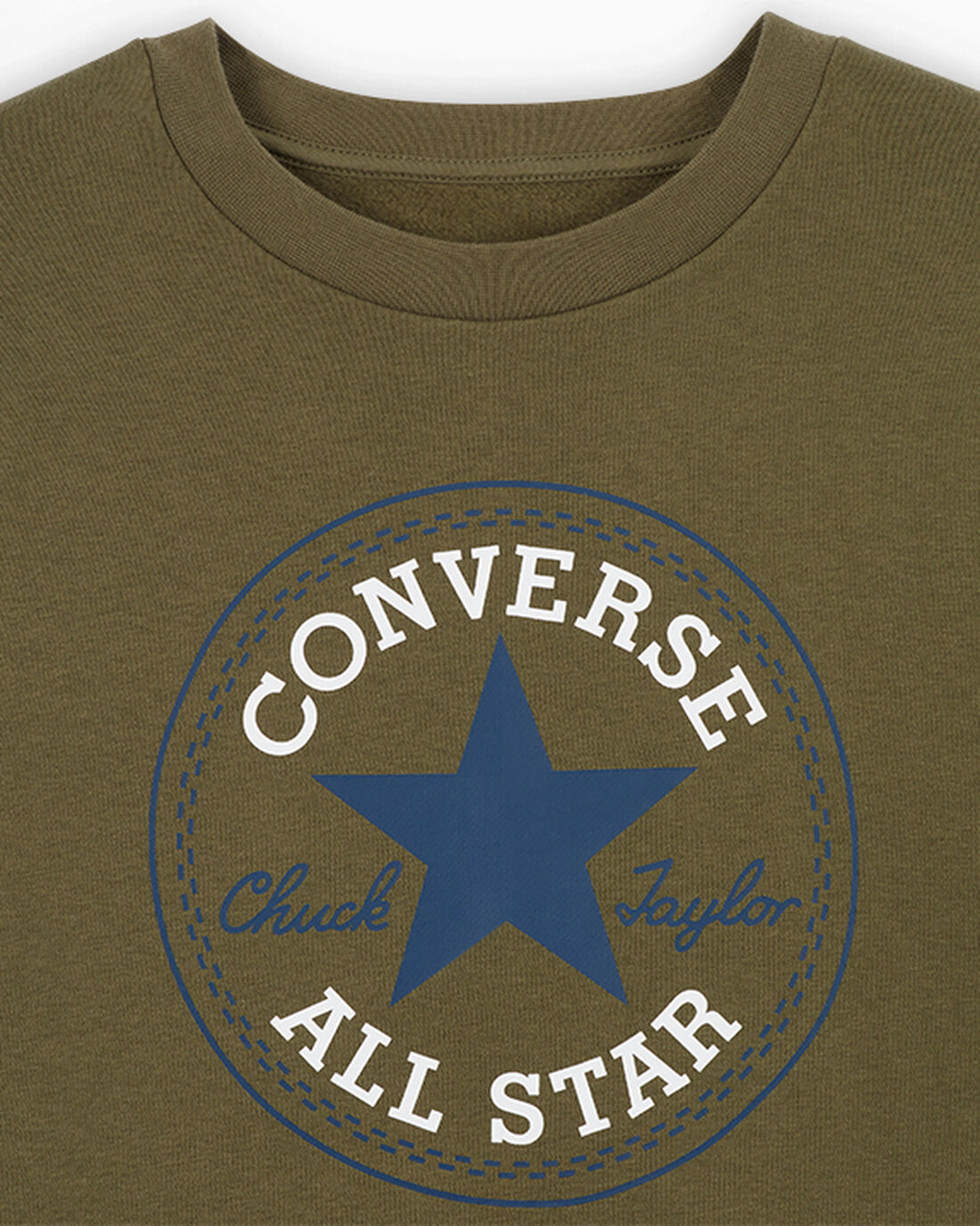 Converse Go-To All Star Patch Standard Fit Fleece Crew Tröjor Dam Olivgröna | Sverige-07154