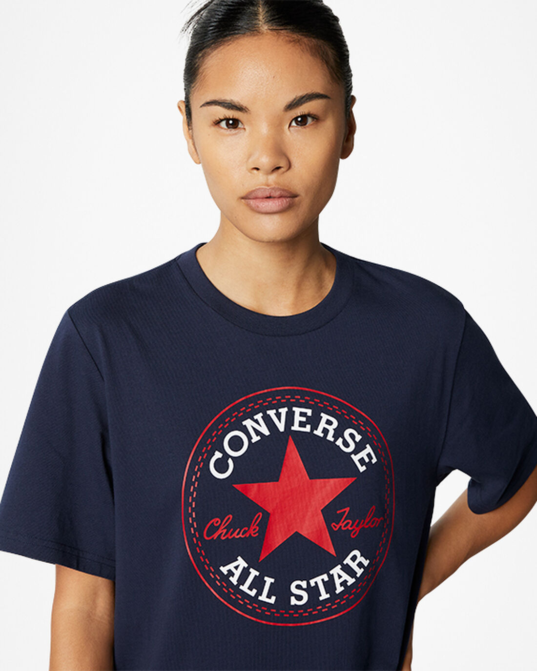 Converse Go-To All Star Patch Standard Fit T-shirt Herr Obsidian | Sverige-45609