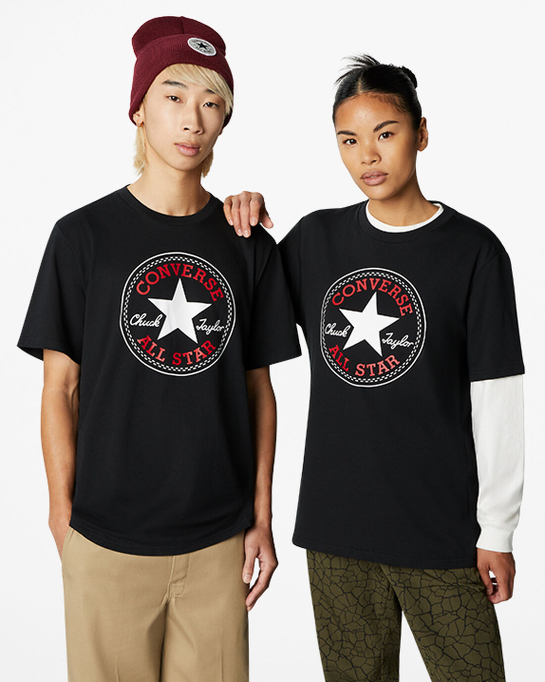 Converse Go-To All Star Patch Standard Fit T-shirt Dam Svarta | Sverige-59370