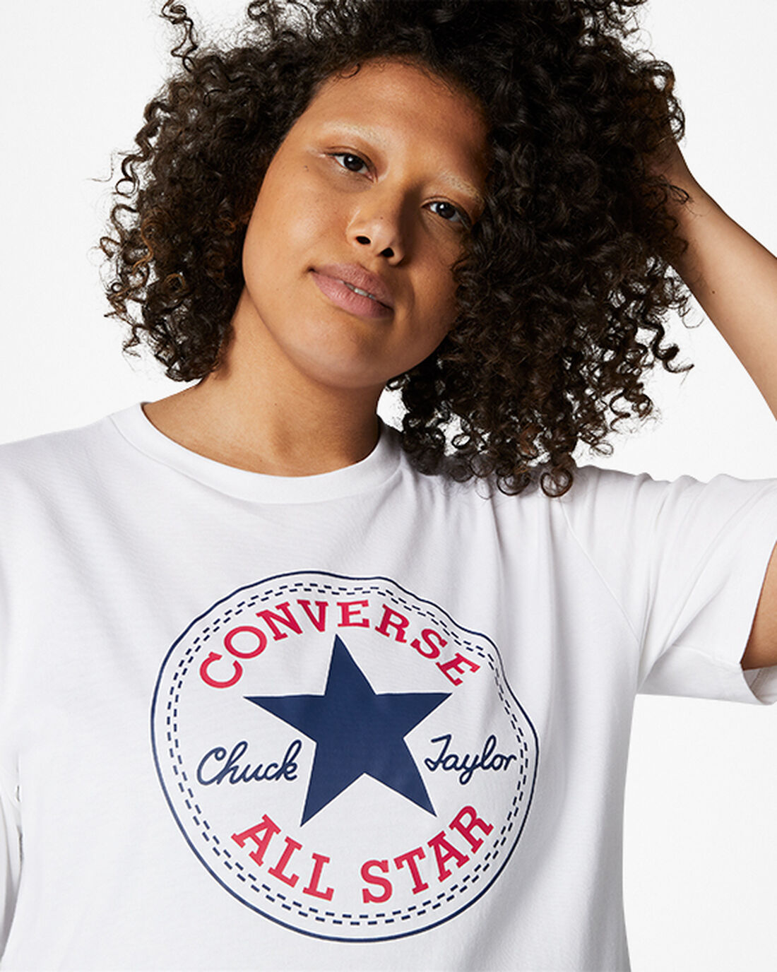 Converse Go-To Chuck Taylor Classic Patch Standard Fit T-shirt Herr Vita | Sverige-24895