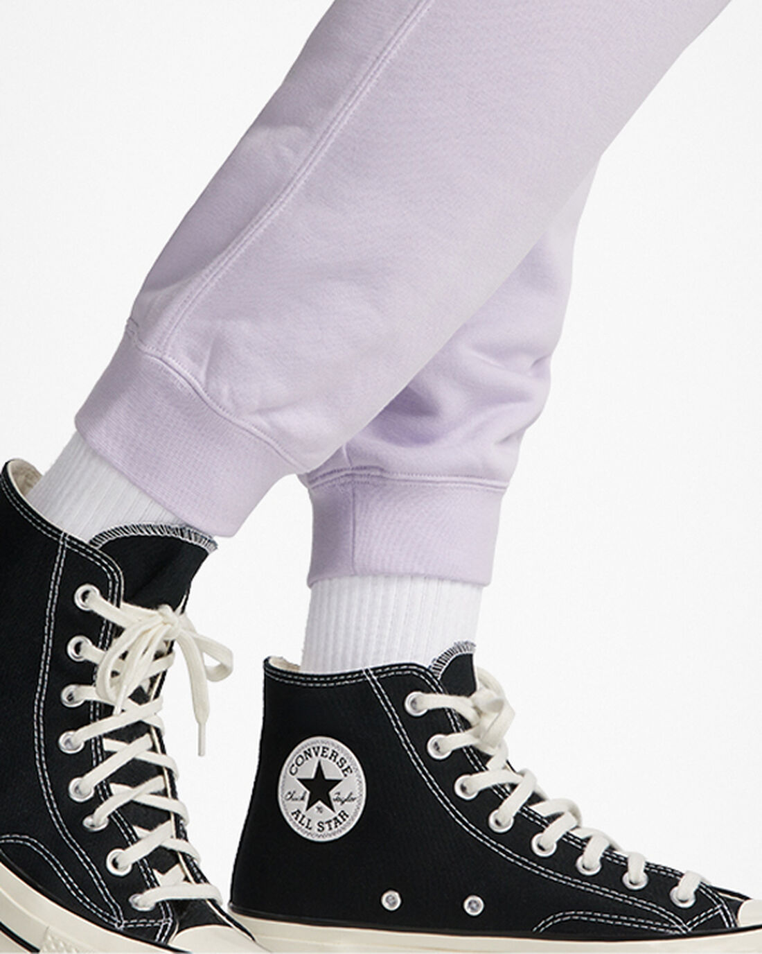 Converse Go-To Embroidered Star Chevron Standard Fit Fleece Mjukisbyxor Dam Lila | Sverige-05321