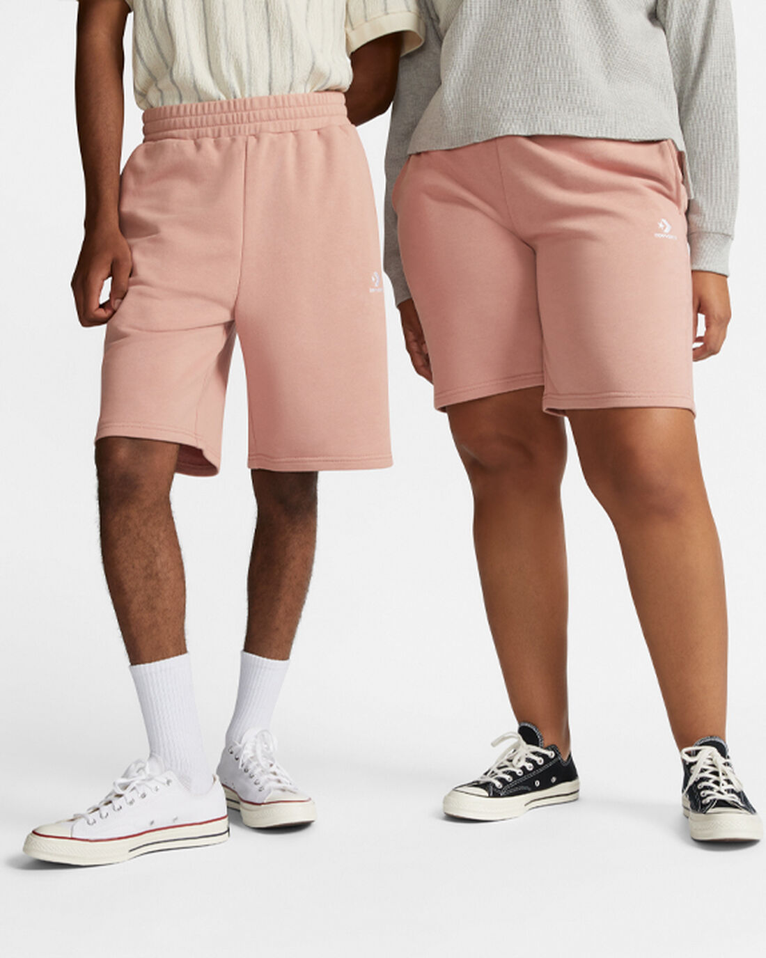 Converse Go-To Embroidered Star Chevron Standard Fit Fleece Korta Shorts Dam Rosa | Sverige-28051