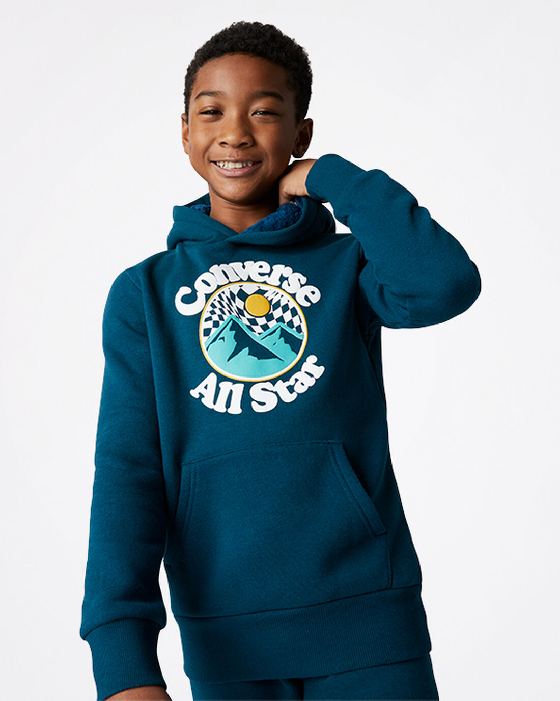 Converse Into The Wild Fleece Pullover Hoodie Pojke Blå | Sverige-01926