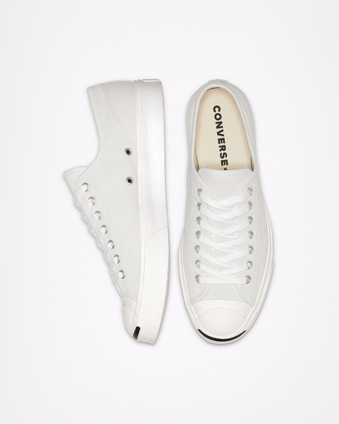 Converse Jack Purcell Canvas Sneakers Herr Vita/Svarta | Sverige-07892