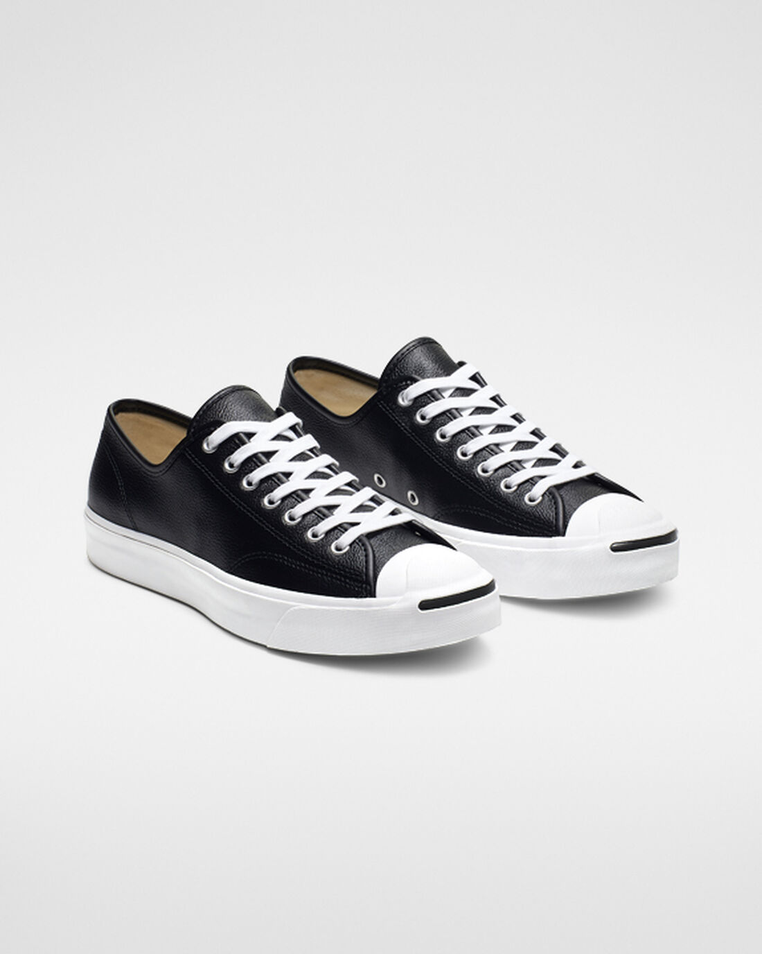 Converse Jack Purcell Leather Sneakers Dam Svarta/Vita | Sverige-72059