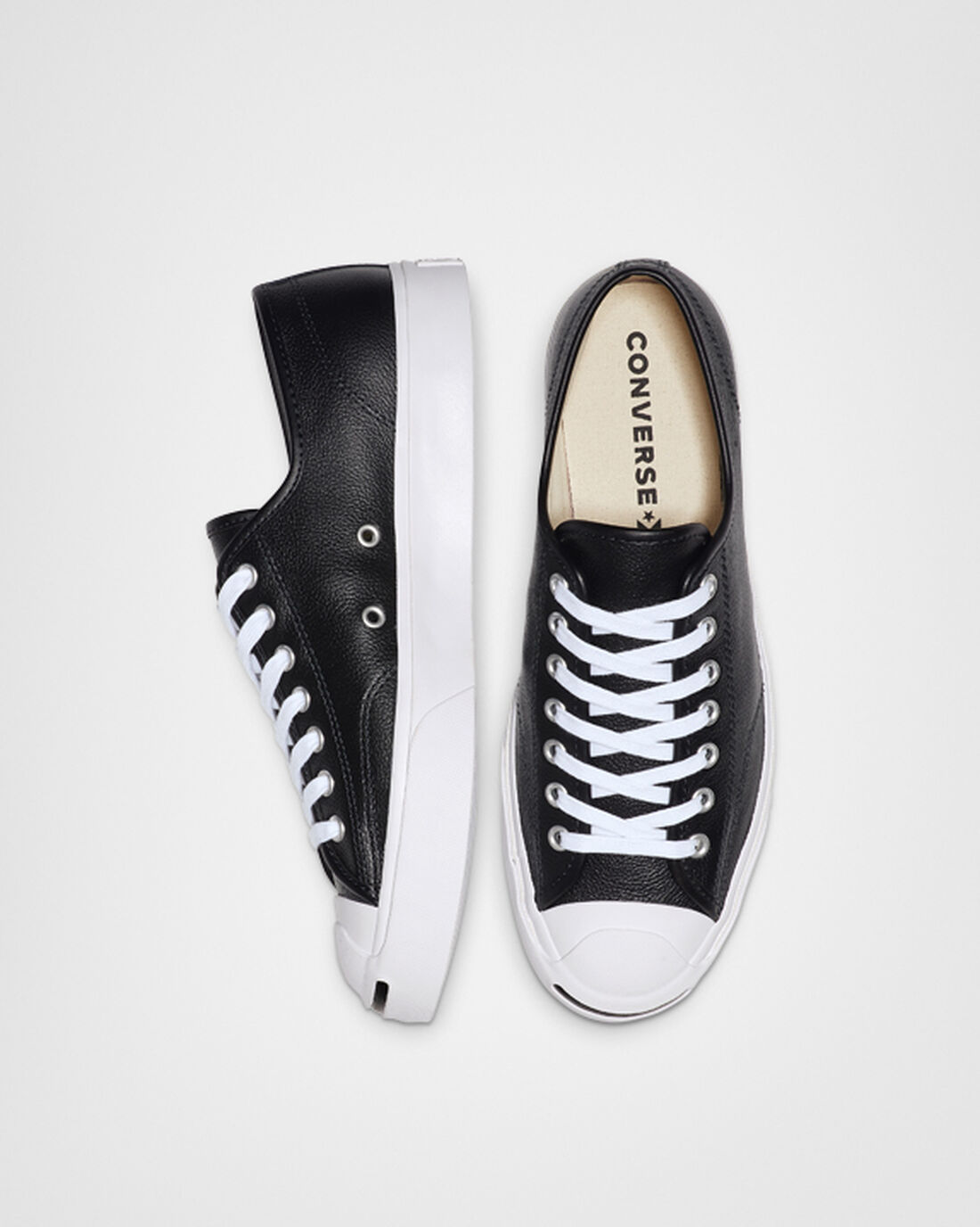 Converse Jack Purcell Leather Sneakers Herr Svarta/Vita | Sverige-87134