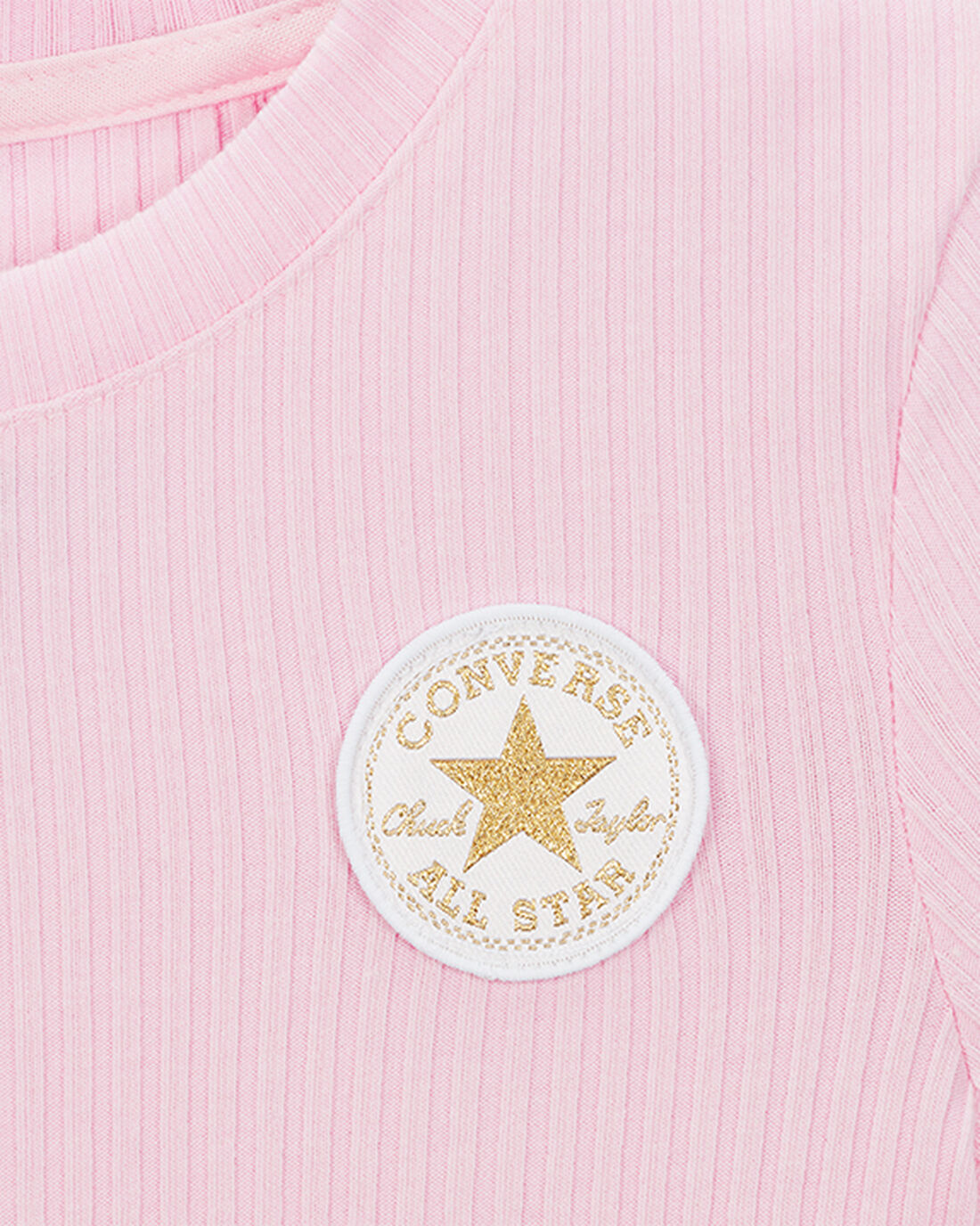 Converse Korta Sleeve Räfflad Baby Doll T-shirt Tjej Rosa | Sverige-71902