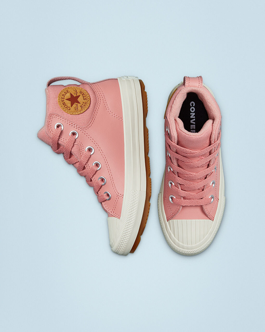 Converse Leather Chuck Taylor All Star Berkshire Boot Color Höga Sneakers Tjej Rosa | Sverige-58234