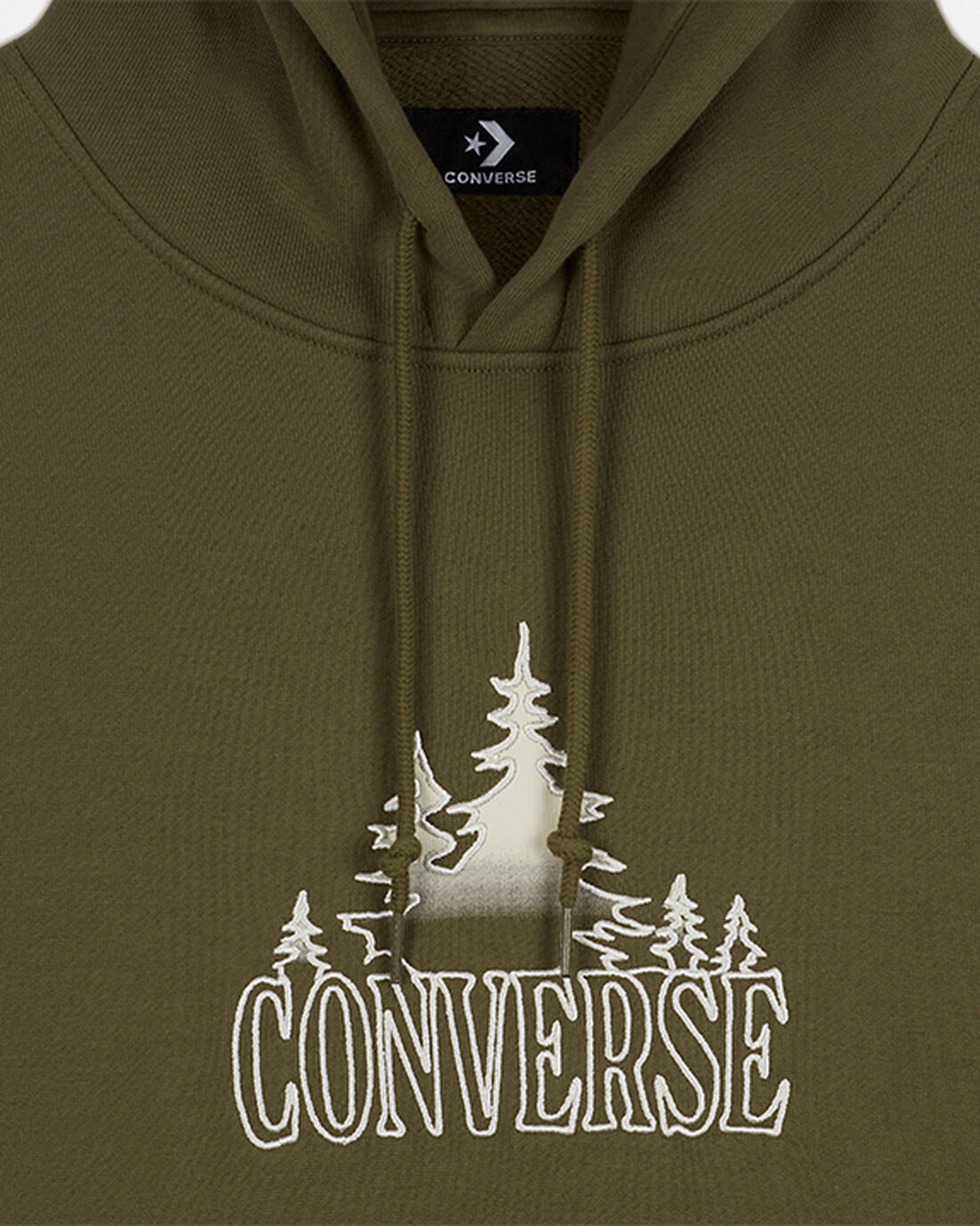 Converse Loose Fit Graphic Hoodie Dam Olivgröna | Sverige-34012