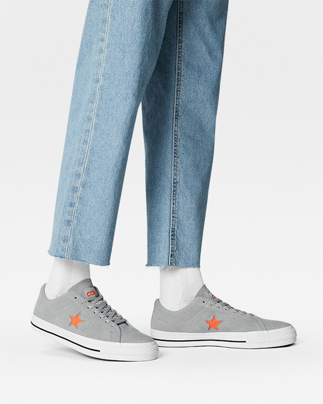 Converse One Star Pro Skateskor Dam Grå/Orange/Vita | Sverige-06289