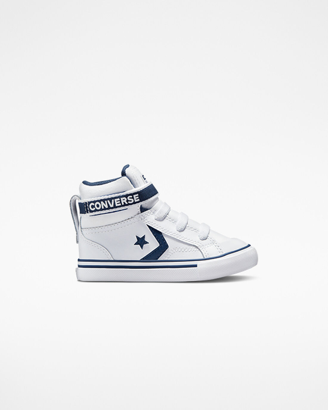 Converse Pro Blaze Rem Easy-On Varsity Club Höga Sneakers Pojke Vita/Marinblå/Vita | Sverige-51468