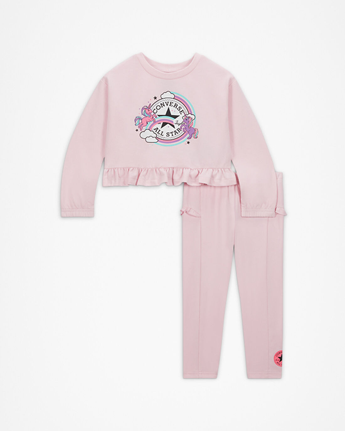 Converse Ruffle Crew & Legging Sets Tjej Rosa | Sverige-82607