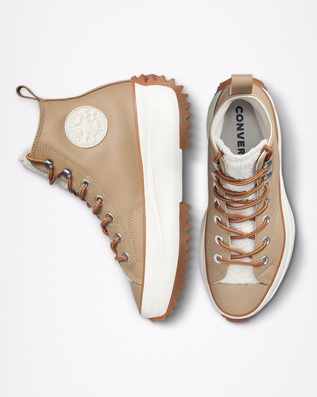 Converse Run Star Hike Höga Sneakers Dam Khaki/Bruna | Sverige-46901