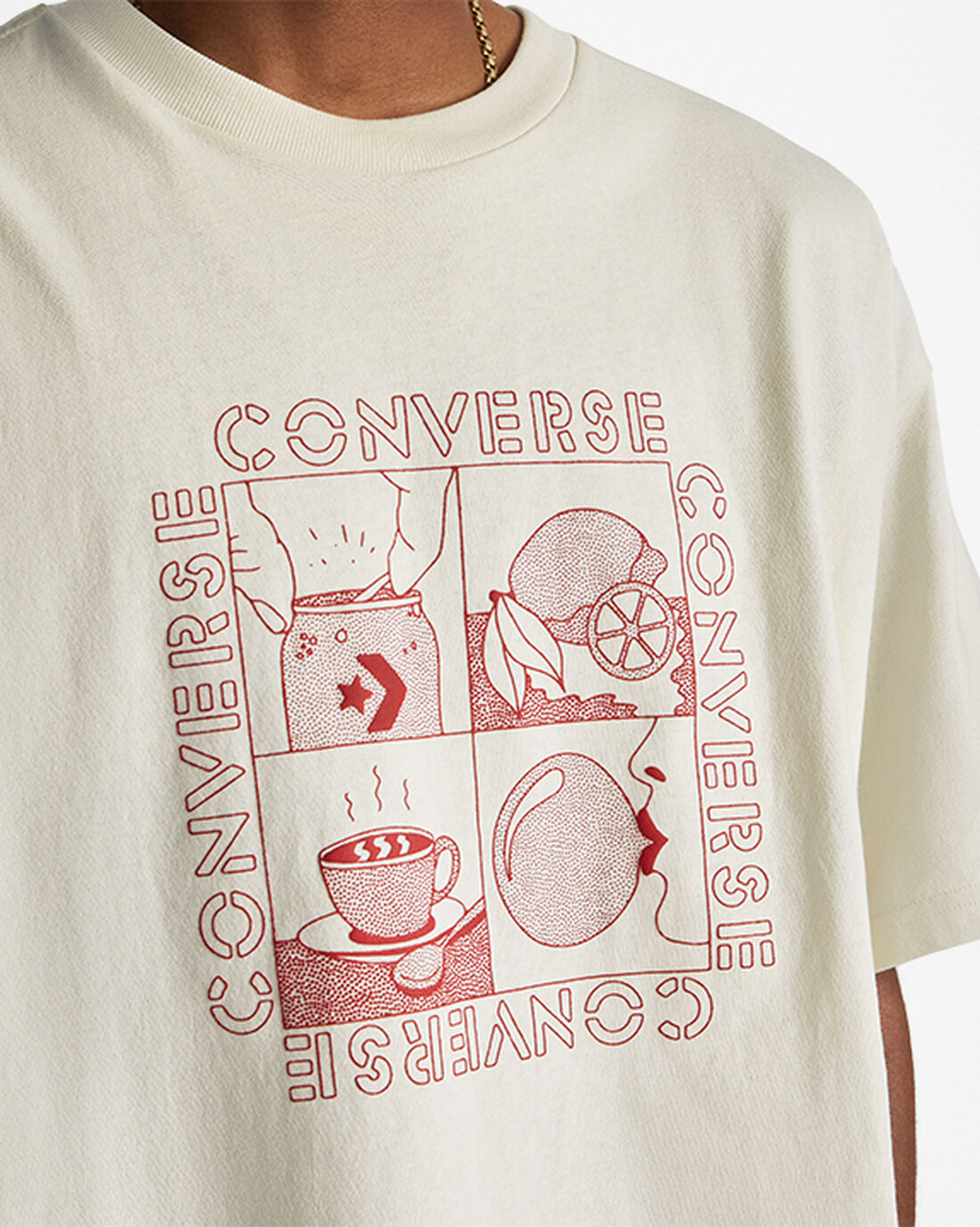 Converse Sensory Graphic T-shirt Herr Beige | Sverige-03798