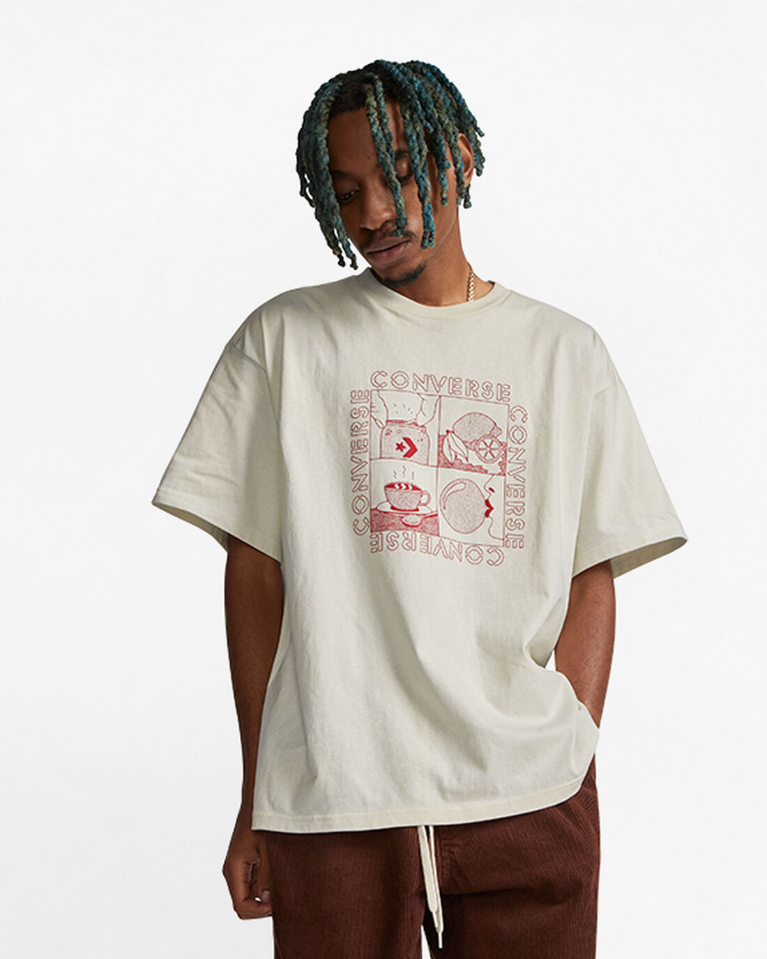 Converse Sensory Graphic T-shirt Herr Beige | Sverige-03798