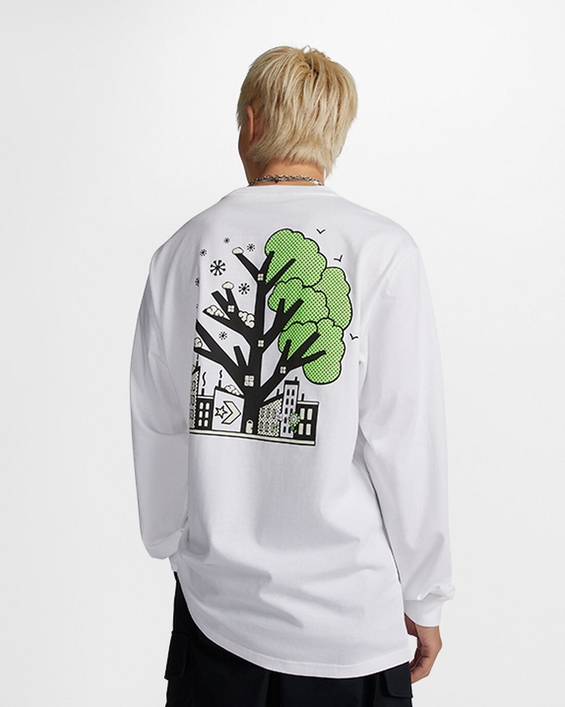 Converse Spring Up Graphic T-shirt Herr Vita | Sverige-28473