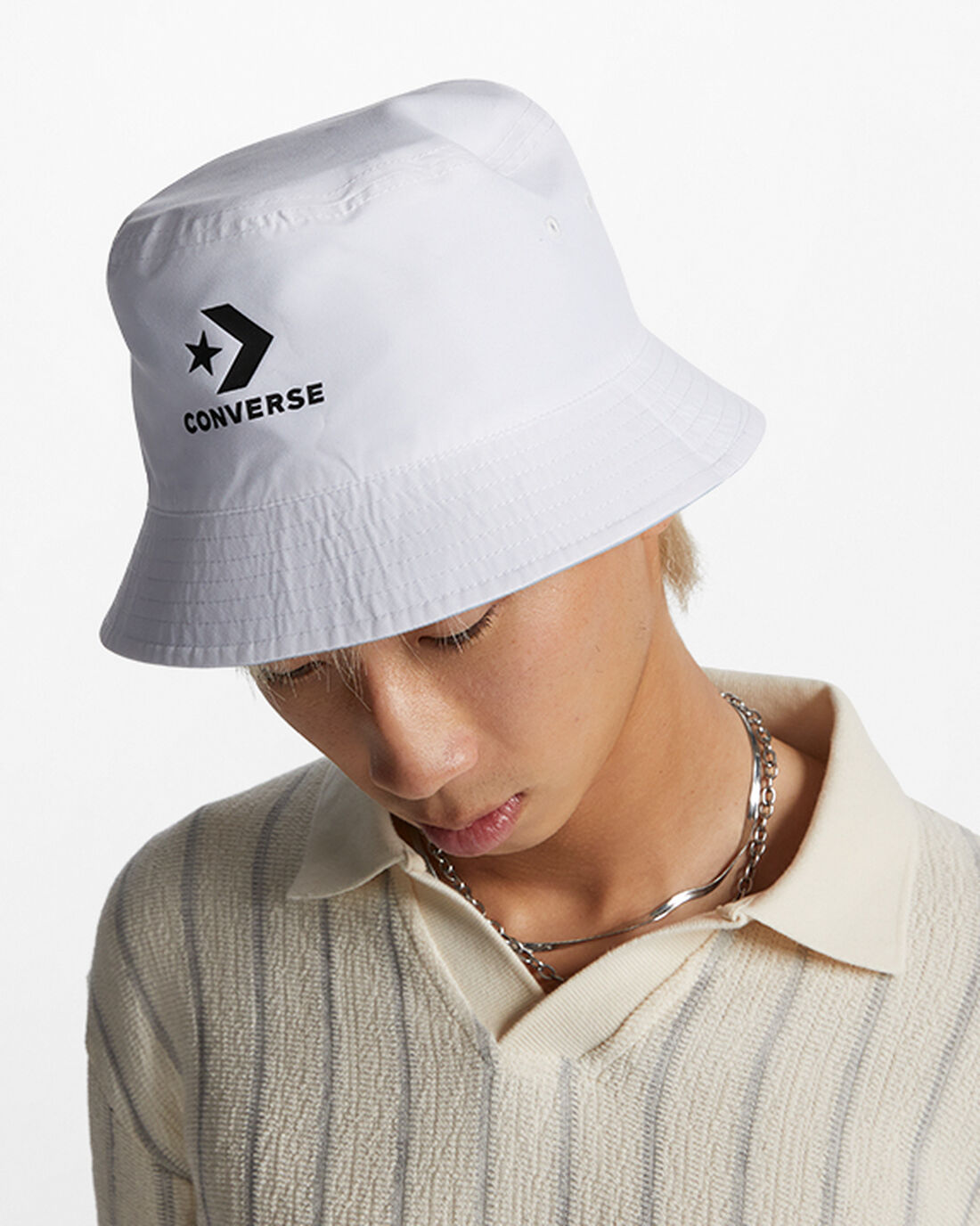 Converse Star Chevron Logo Reversible Bucket Hatt Dam Vita | Sverige-38975