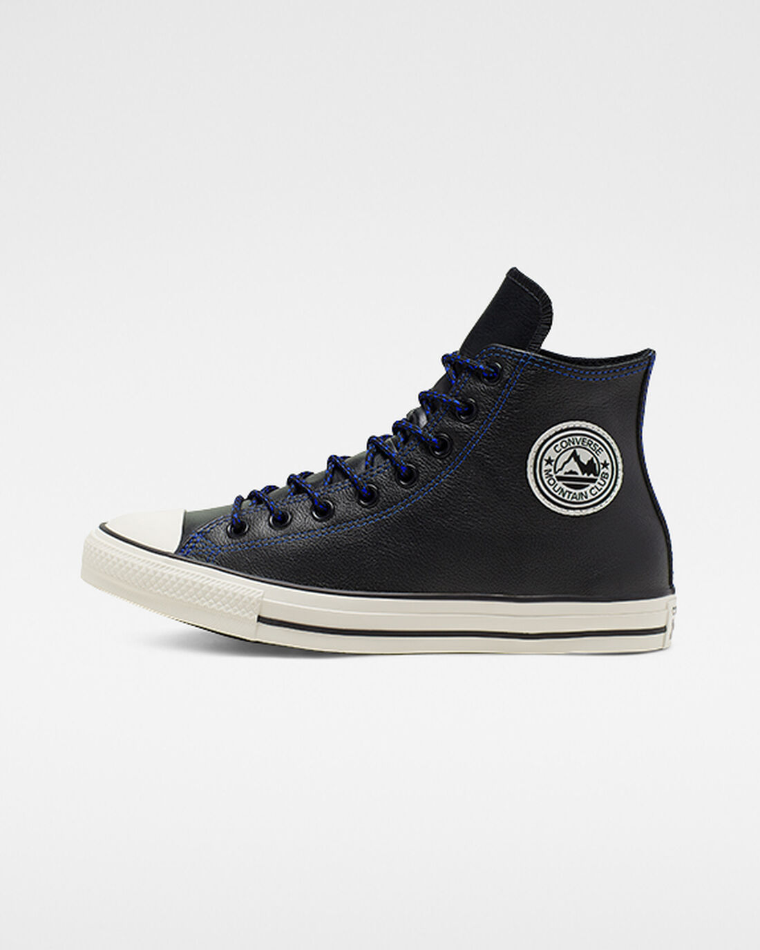 Converse Tumbled Leather Chuck Taylor All Star Höga Sneakers Herr Svarta/Kungsblått | Sverige-37289