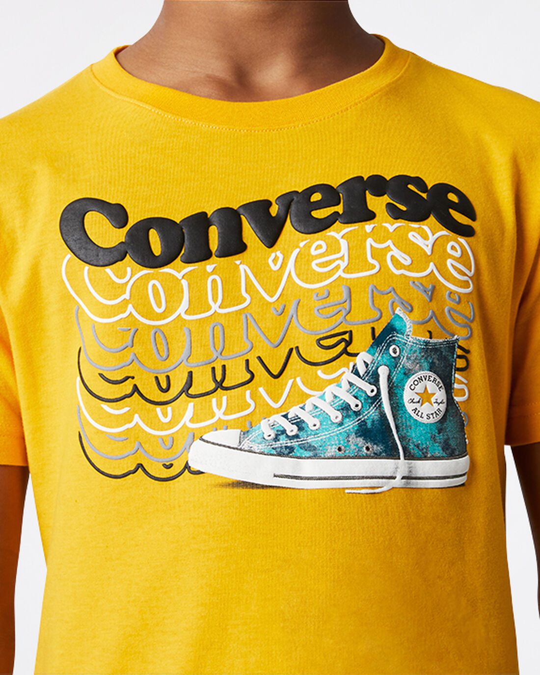 Converse Wavy Wordmark Sneaker T-shirt Pojke Gula | Sverige-65970