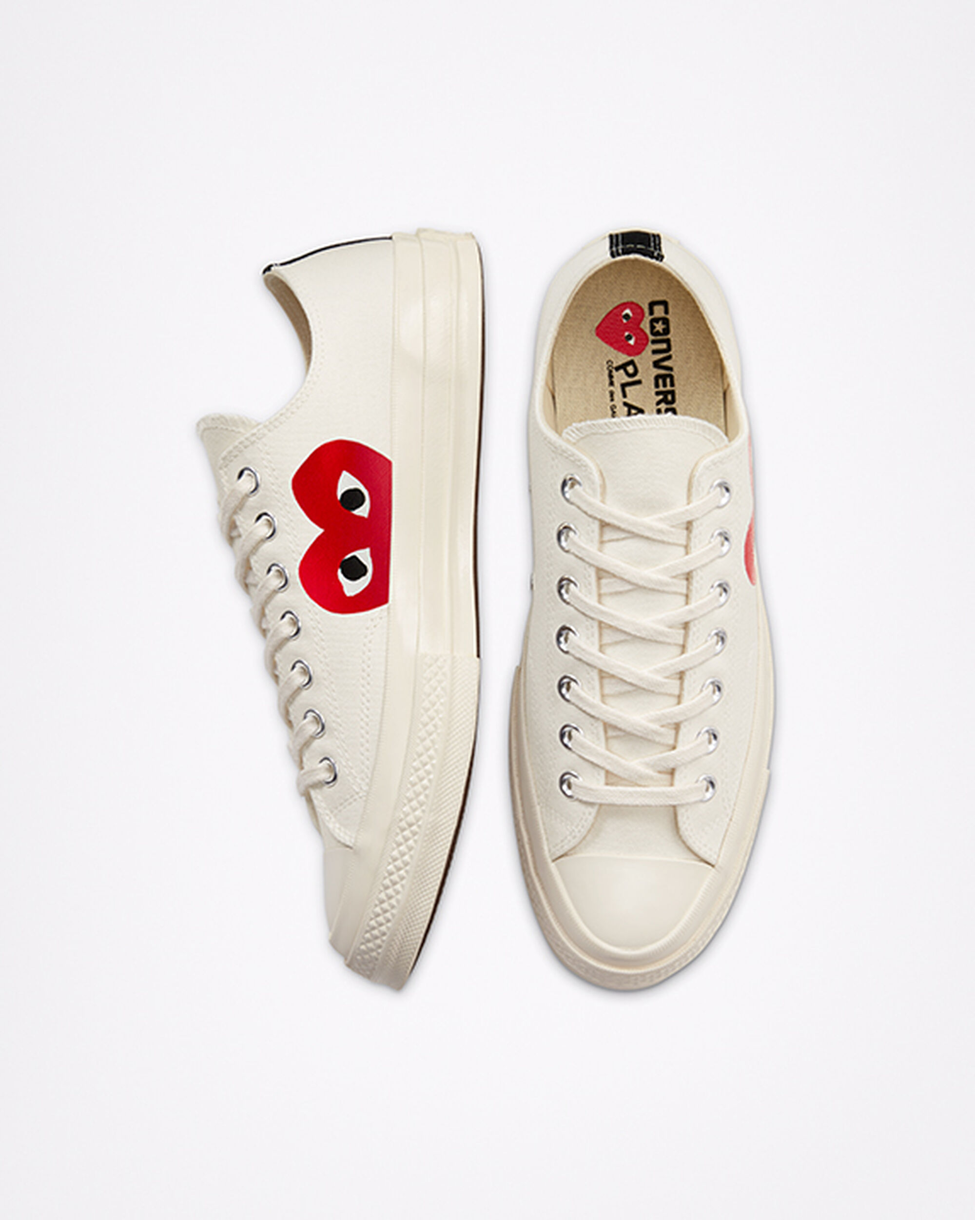 Converse x Comme des Garçons PLAY Chuck 70 Sneakers Herr Vita/Röda | Sverige-06485