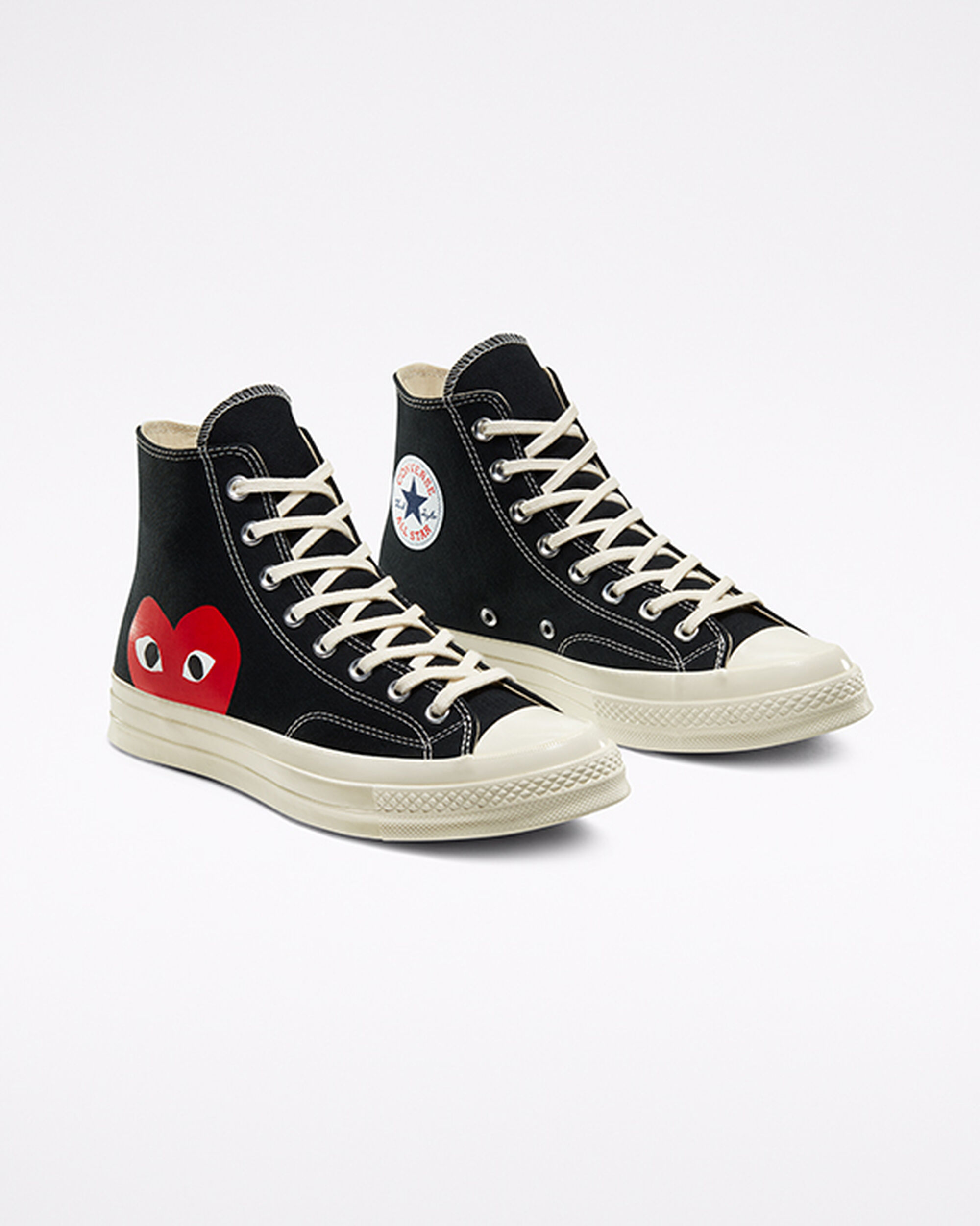 Converse x Comme des Garçons PLAY Chuck 70 Höga Sneakers Dam Svarta/Vita/Röda | Sverige-15746