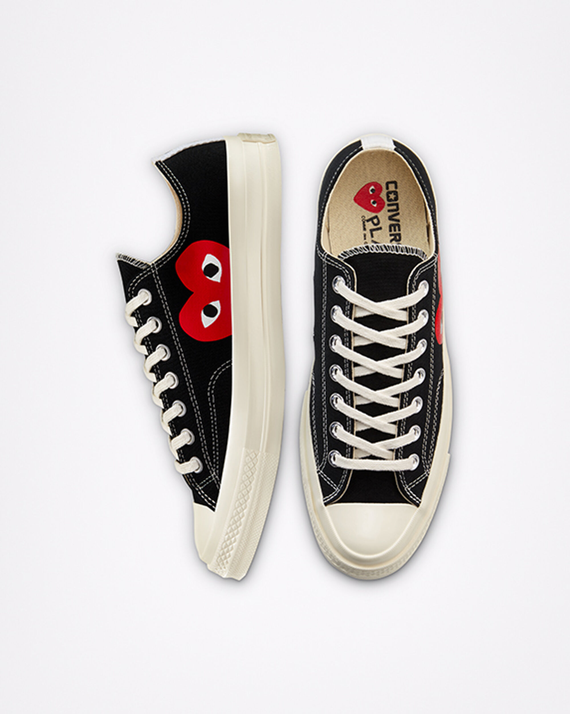 Converse x Comme des Garçons PLAY Chuck 70 Sneakers Herr Svarta/Vita/Röda | Sverige-21489