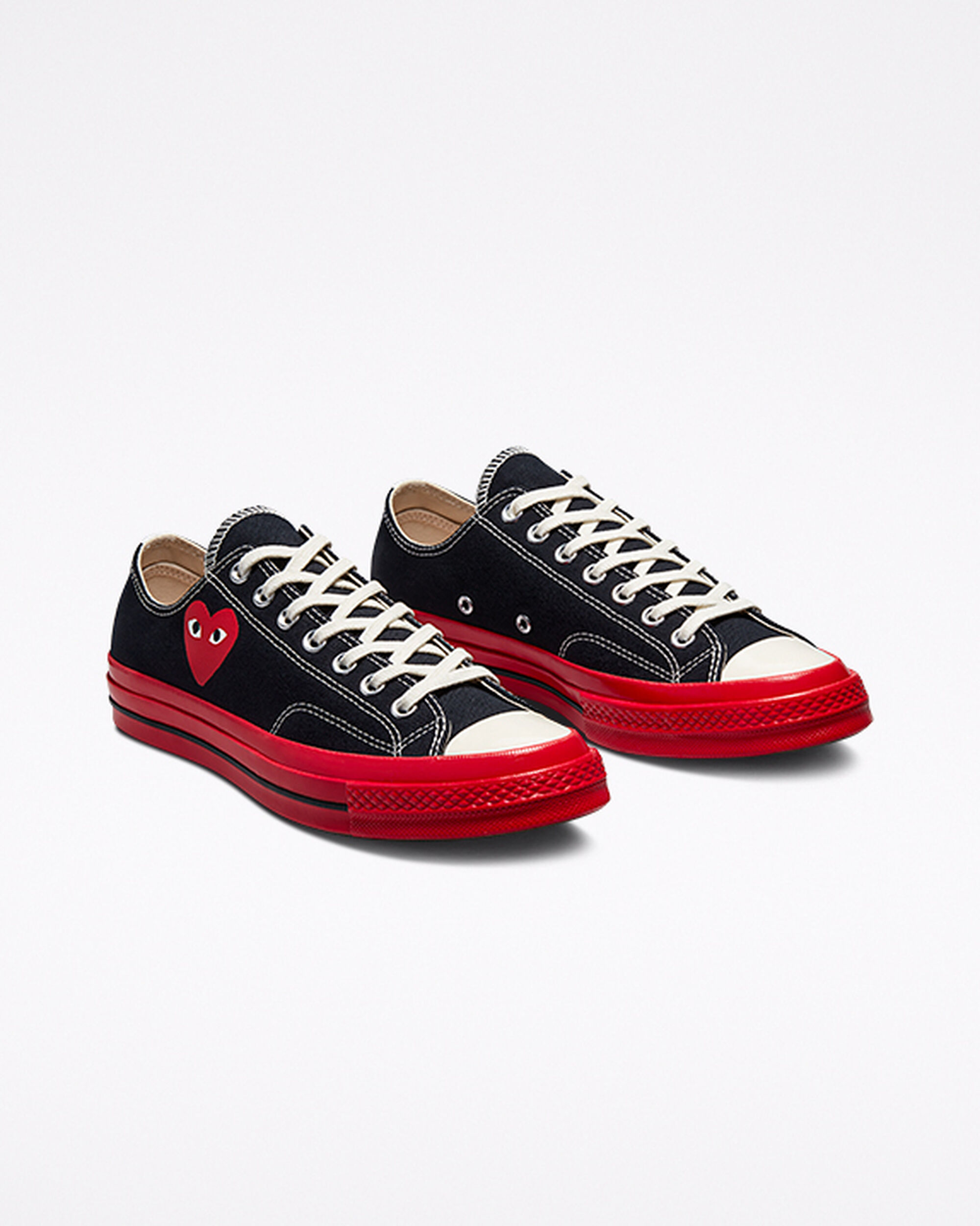 Converse x Comme des Garçons PLAY Chuck 70 Sneakers Dam Svarta/Röda | Sverige-27601