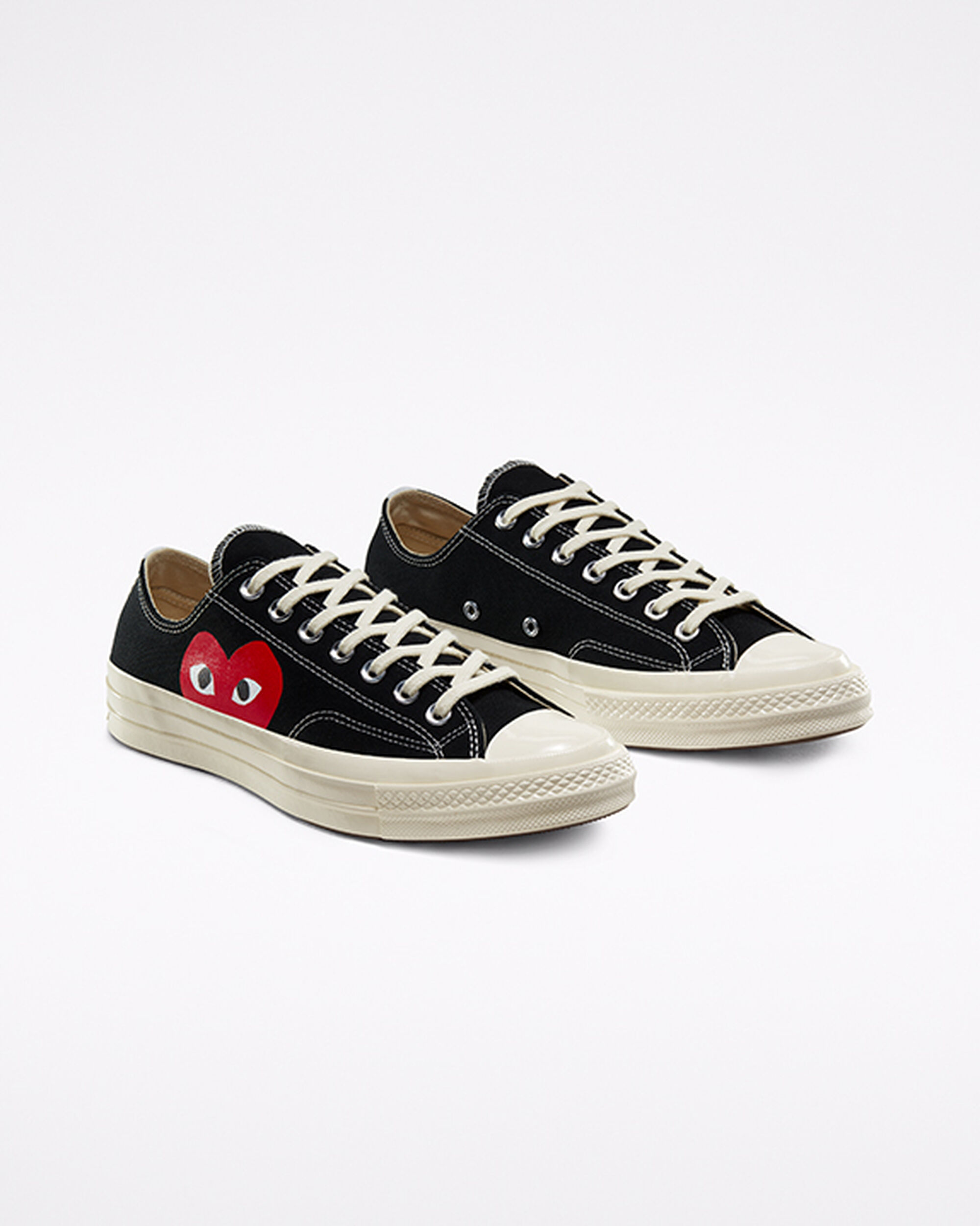 Converse x Comme des Garçons PLAY Chuck 70 Sneakers Dam Svarta/Vita/Röda | Sverige-53289