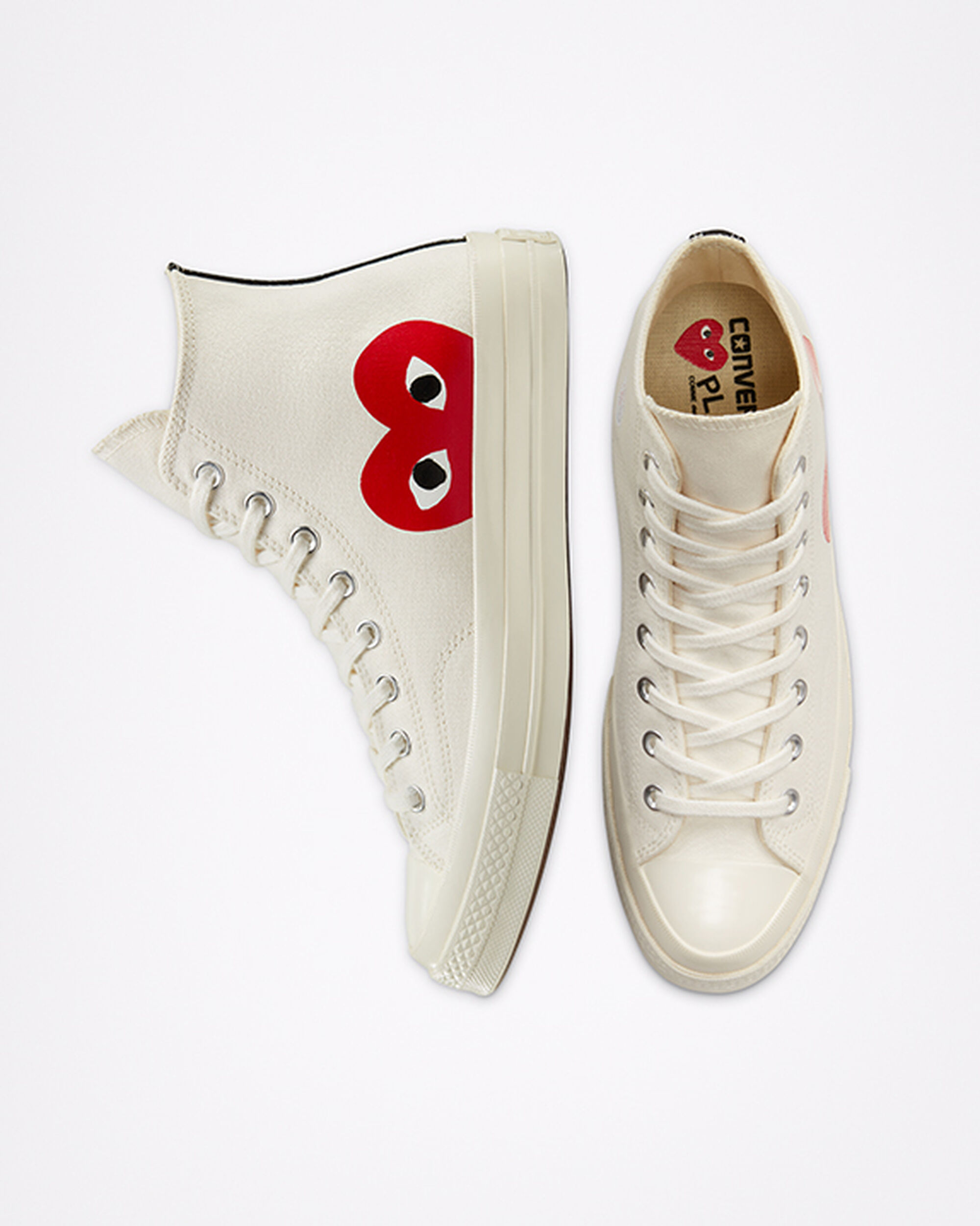 Converse x Comme des Garçons PLAY Chuck 70 Höga Sneakers Herr Vita/Röda | Sverige-71502