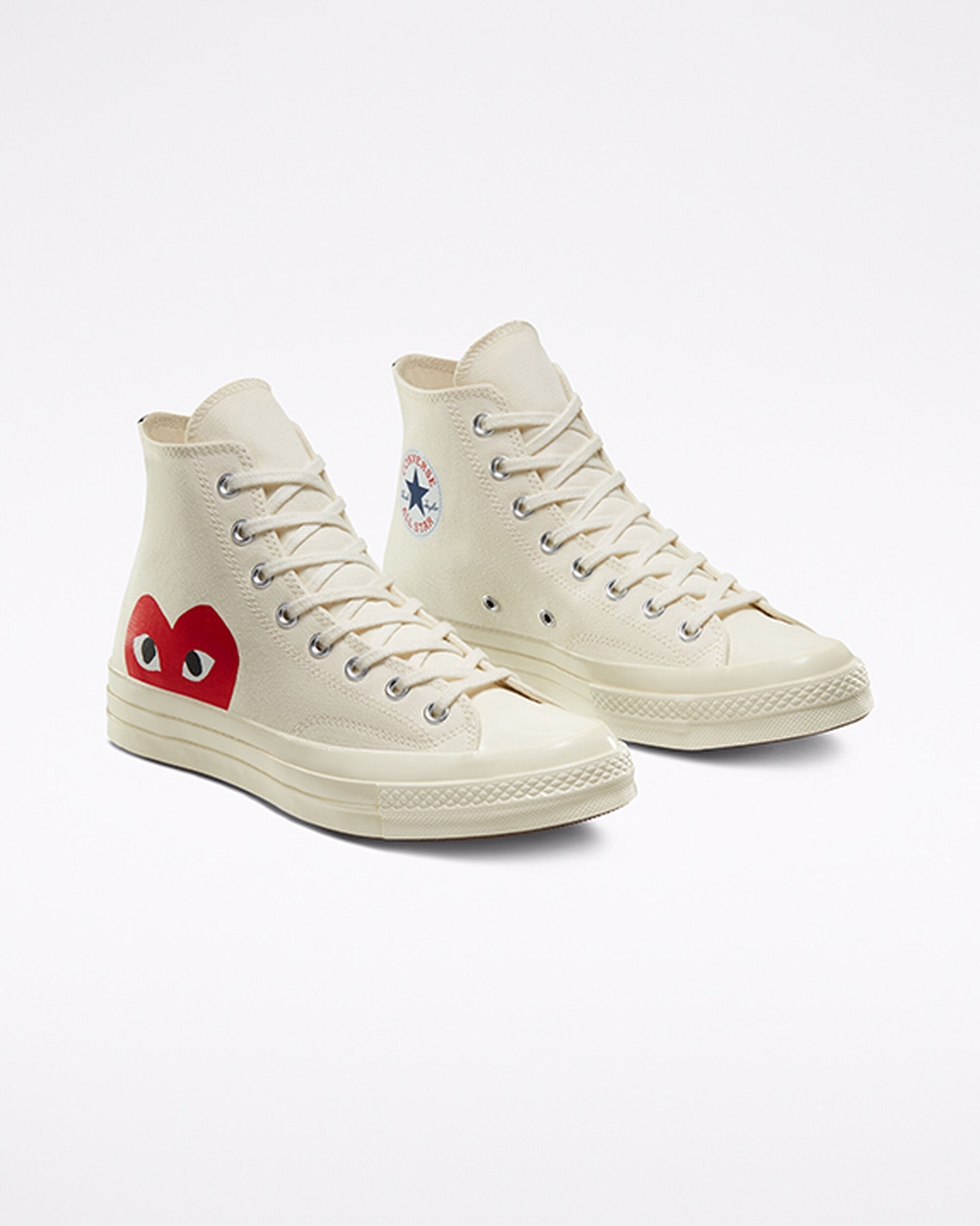 Converse x Comme des Garçons PLAY Chuck 70 Höga Sneakers Herr Vita/Röda | Sverige-71502