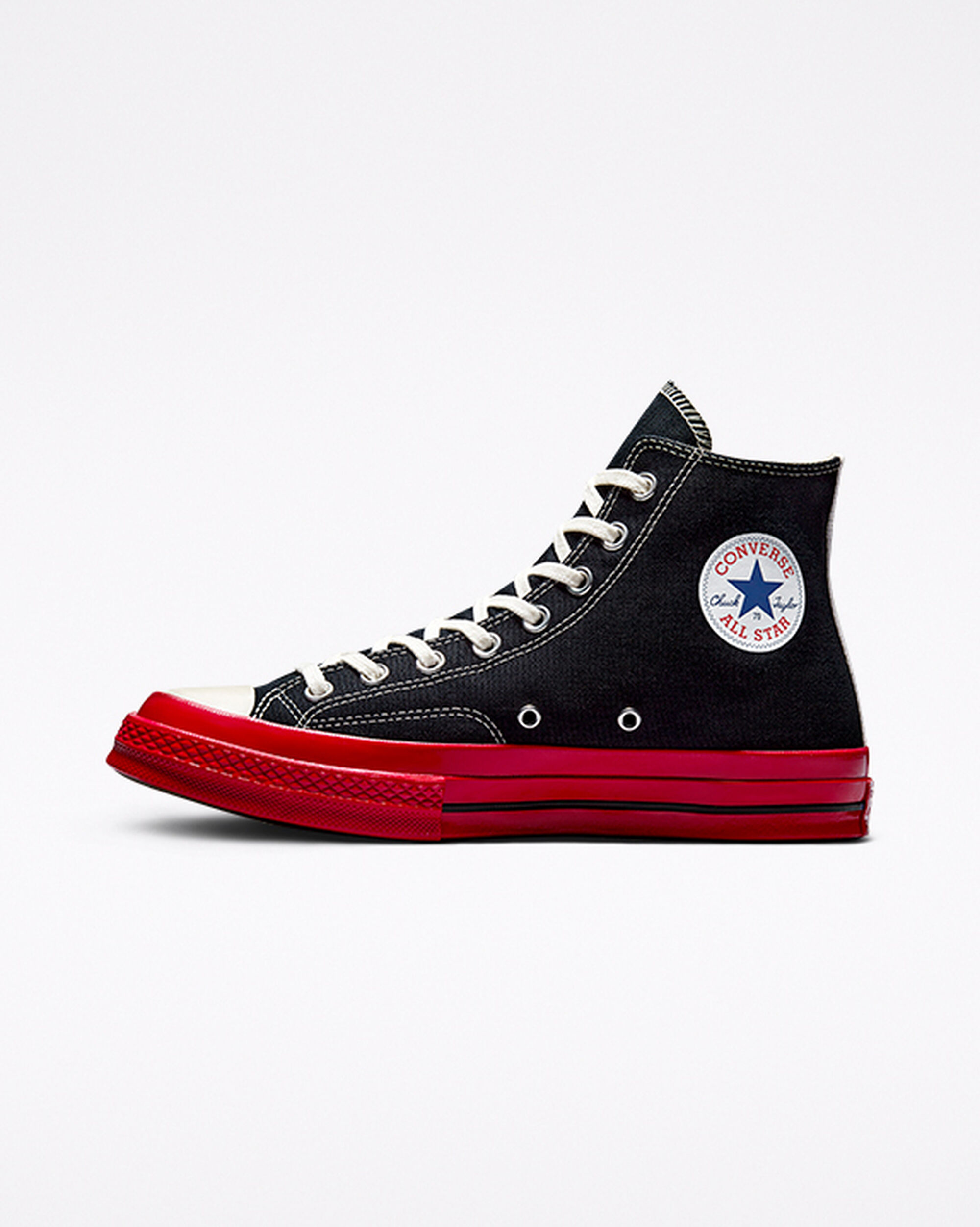 Converse x Comme des Garçons PLAY Chuck 70 Höga Sneakers Dam Svarta/Röda | Sverige-85436