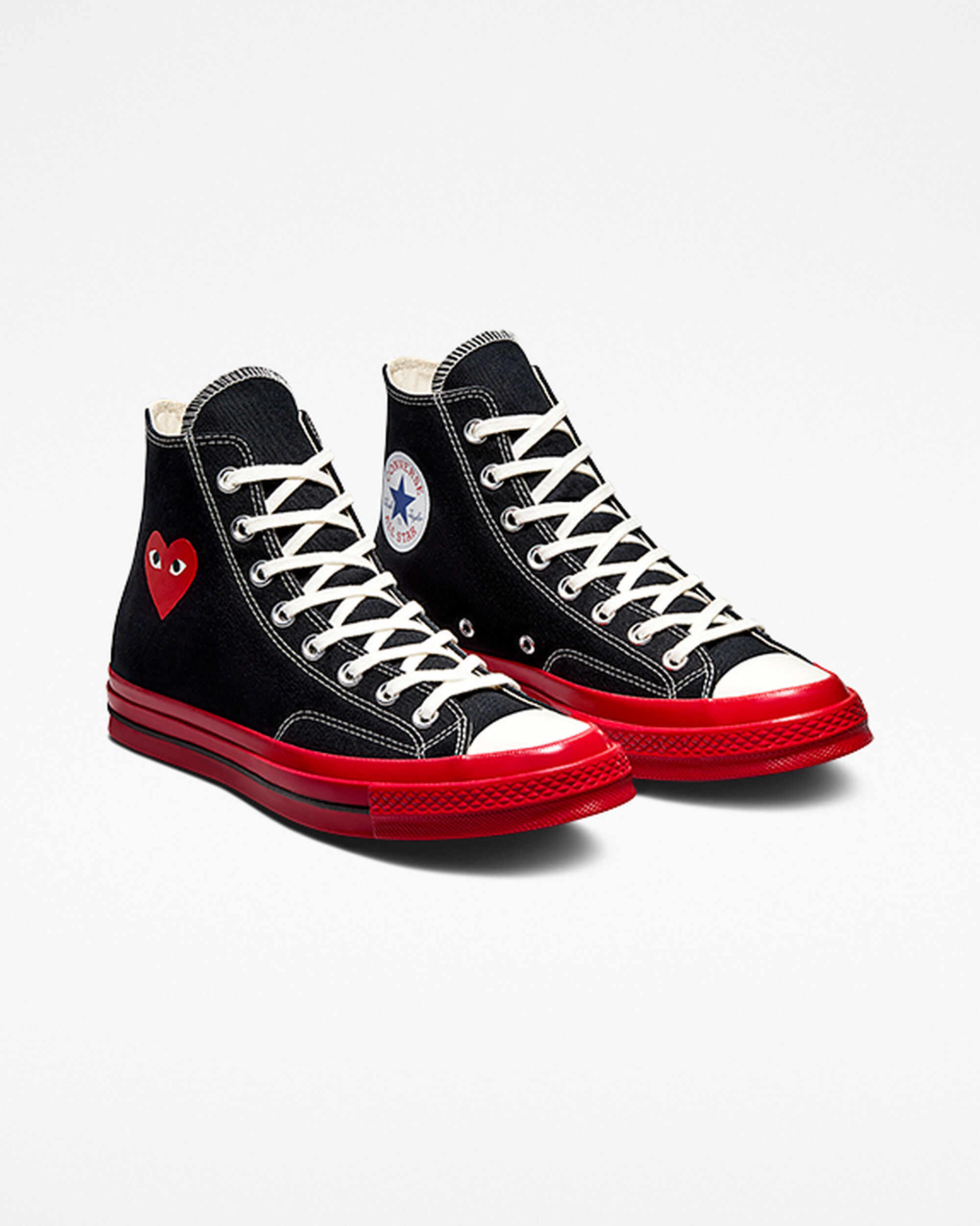 Converse x Comme des Garçons PLAY Chuck 70 Höga Sneakers Dam Svarta/Röda | Sverige-85436