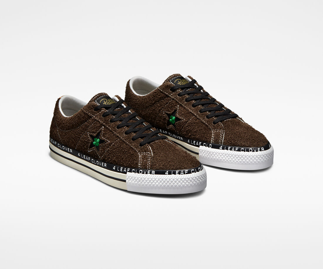 Converse x Patta Four-Leaf Clover One Star Pro Sneakers Dam Olivgröna/Vita | Sverige-67934