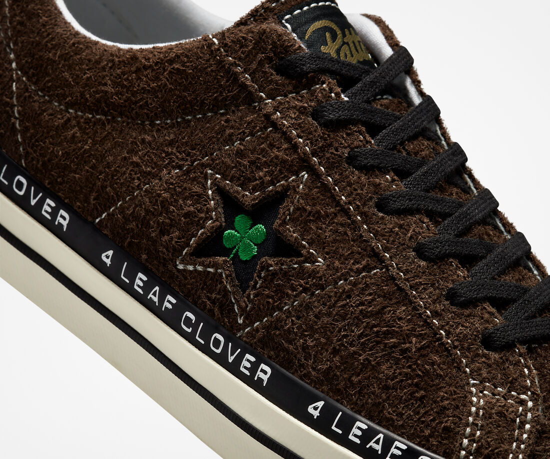 Converse x Patta Four-Leaf Clover One Star Pro Sneakers Dam Olivgröna/Vita | Sverige-67934